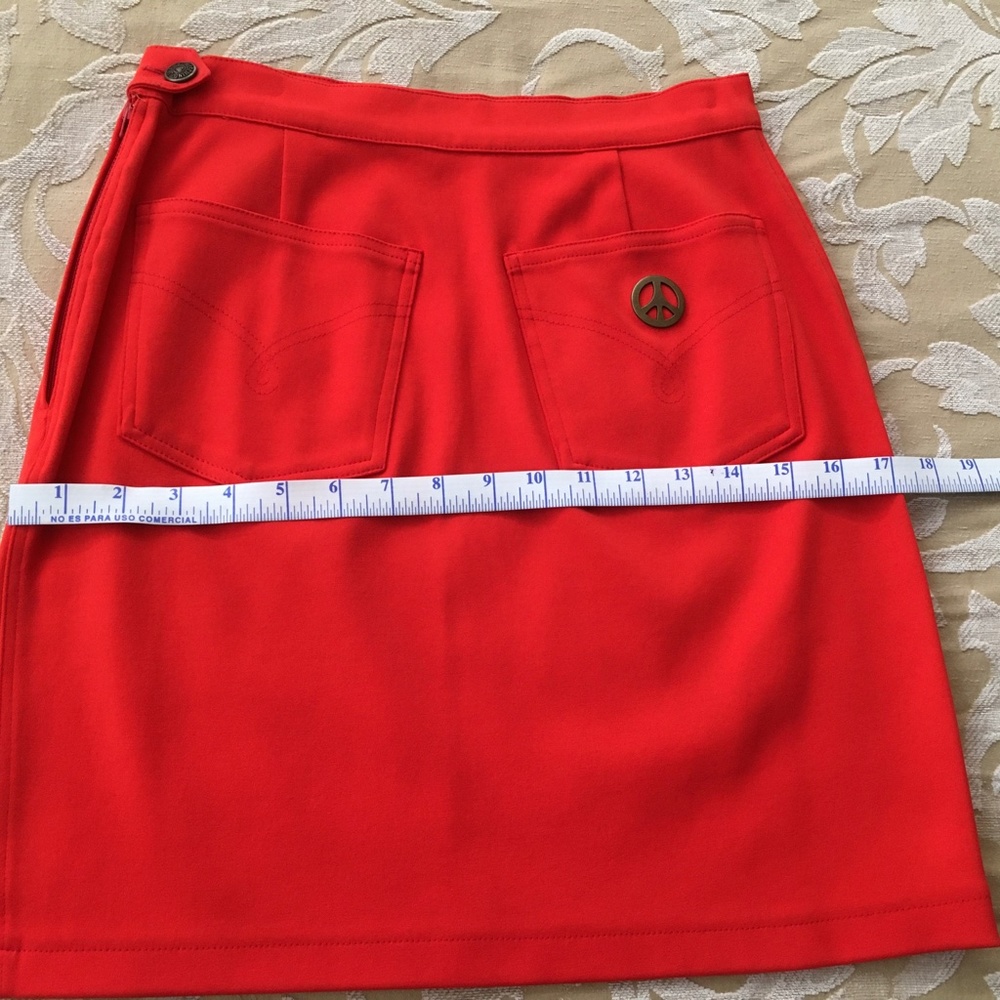 ❤️NEW MOSCHINO❤️Jeans Red Mini Skirt Vintage VTG New Authentic - Picture 11 of 12